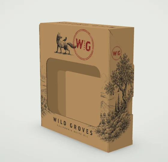 Wild Groves 3 x 100 mL gift box in kraft with the fox and olive tree